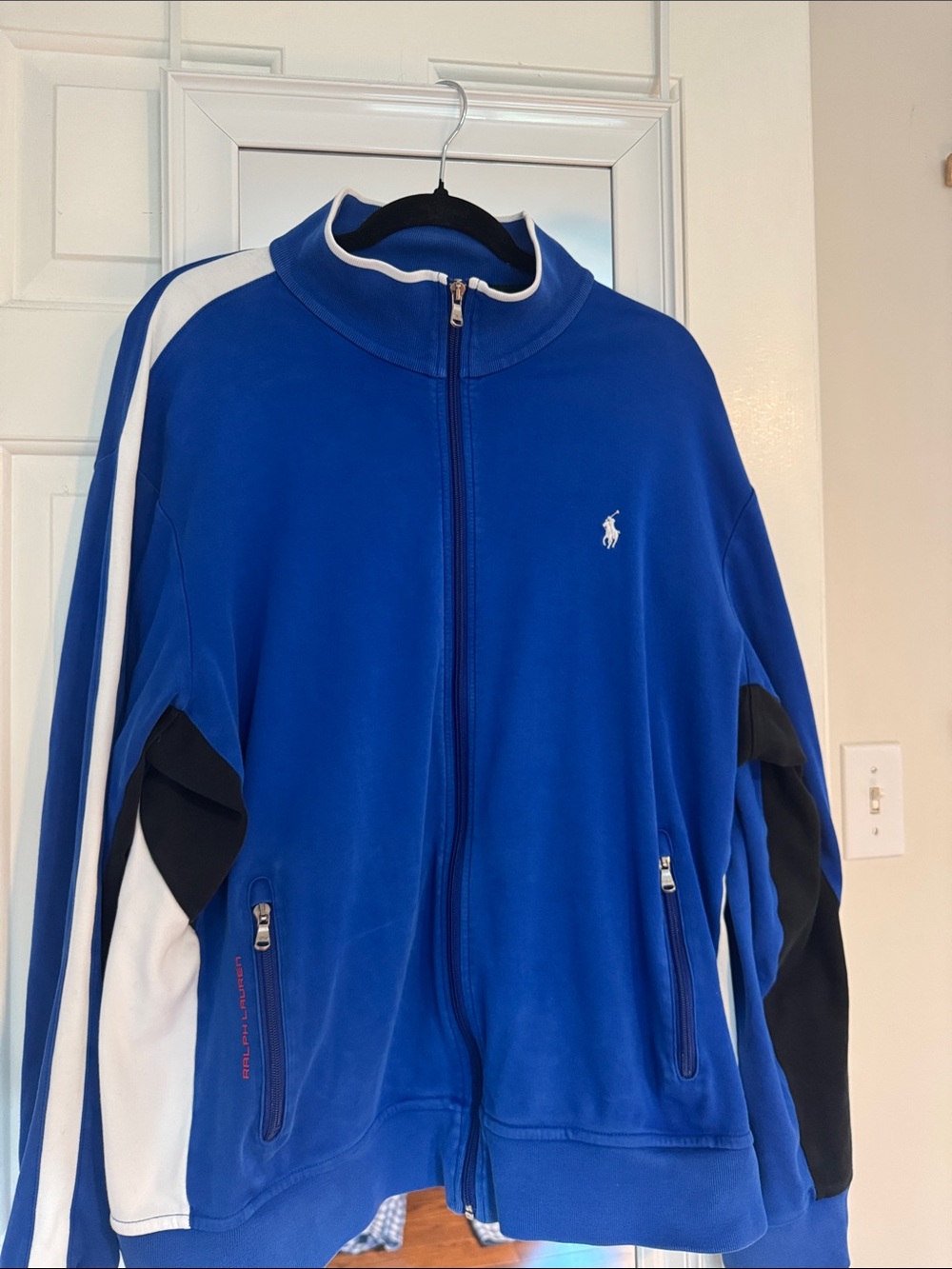 Ralph Lauren Royal Blue Track Jacket with White & Black Panels